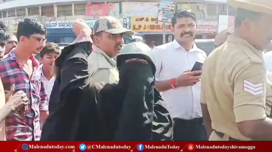 Woman slogans at Shivappanayaka Circle  Former Minister KS Eshwarappa Expresses Doubts 
