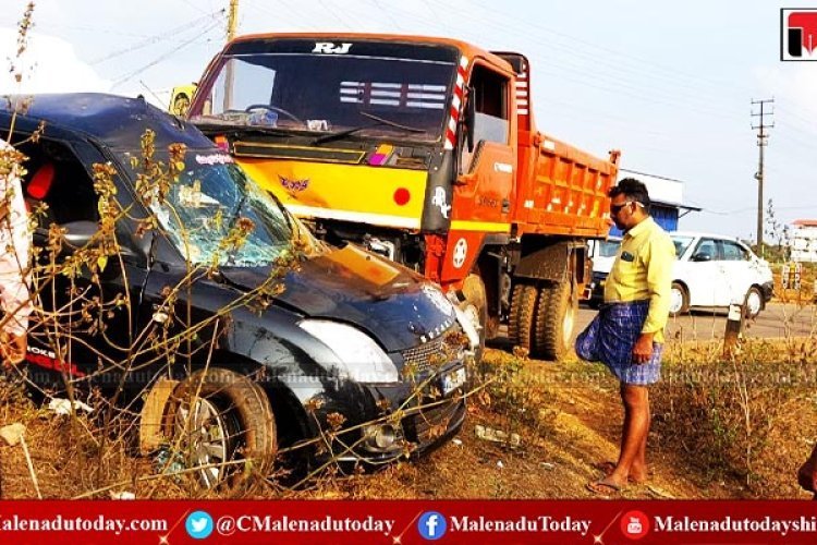 ಶಿವಮೊಗ್ಗ ಜಿಲ್ಲೆ ಸಾಗರ ತಾಲ್ಲೂಕಿನ ಆನಂದಪುರದಲ್ಲಿ ಕಾರು-ಕ್ಯಾಂಟರ್ ಡಿಕ್ಕಿ