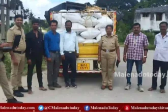 ಶಿವಮೊಗ್ಗದಿಂದ ಕಡೂರಿಗೆ ಸಾಗಿಸ್ತಿದ್ದ 3550 ಕೆ.ಜಿ. ರೇಷನ್​ ಅಕ್ಕಿ ಜಪ್ತಿ ಮಾಡಿದ ಭದ್ರಾವತಿ ಪೊಲೀಸರು!