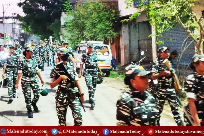 ಹಳೇ ಶಿವಮೊಗ್ಗದಲ್ಲಿ ಕೇಂದ್ರ ಮೀಸಲು ಪಡೆ ಹಾಗೂ ಶಿವಮೊಗ್ಗ ಪೊಲೀಸ್ ರೂಟ್​ ಮಾರ್ಚ್​! ಕಾರಣ ಇಲ್ಲಿದೆ