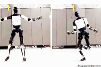 tesla dancing robot video twitter