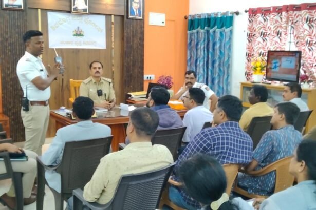 Shivamogga Traffic Safety , School Bus Guidelines , Police Meeting Shivamogga ,Student Transportation Rules