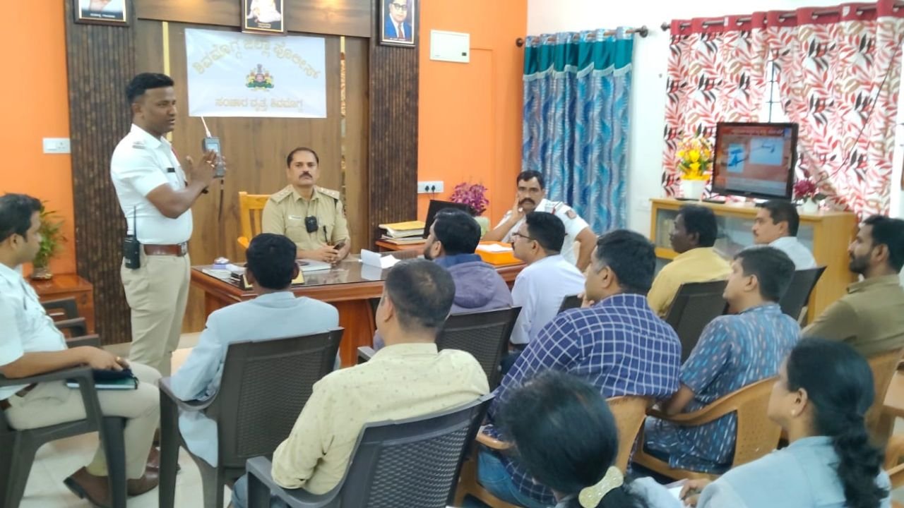 Shivamogga Traffic Safety , School Bus Guidelines , Police Meeting Shivamogga ,Student Transportation Rules