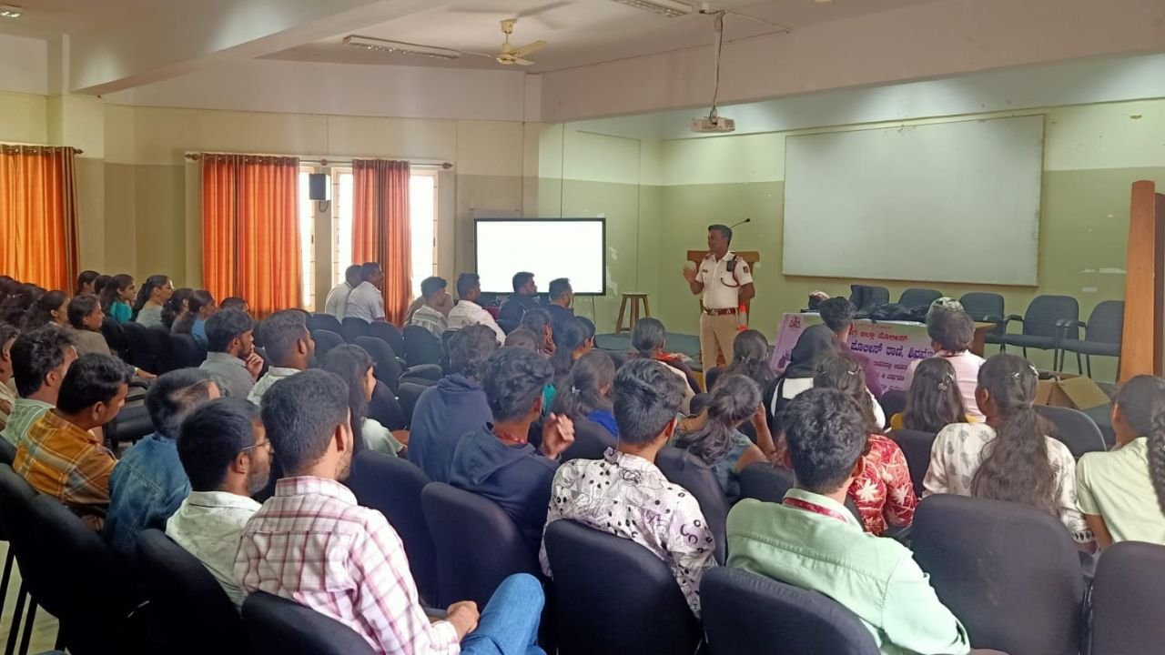 Traffic rules awareness program at PES College