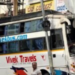 bus and car incident in shivamogga city
