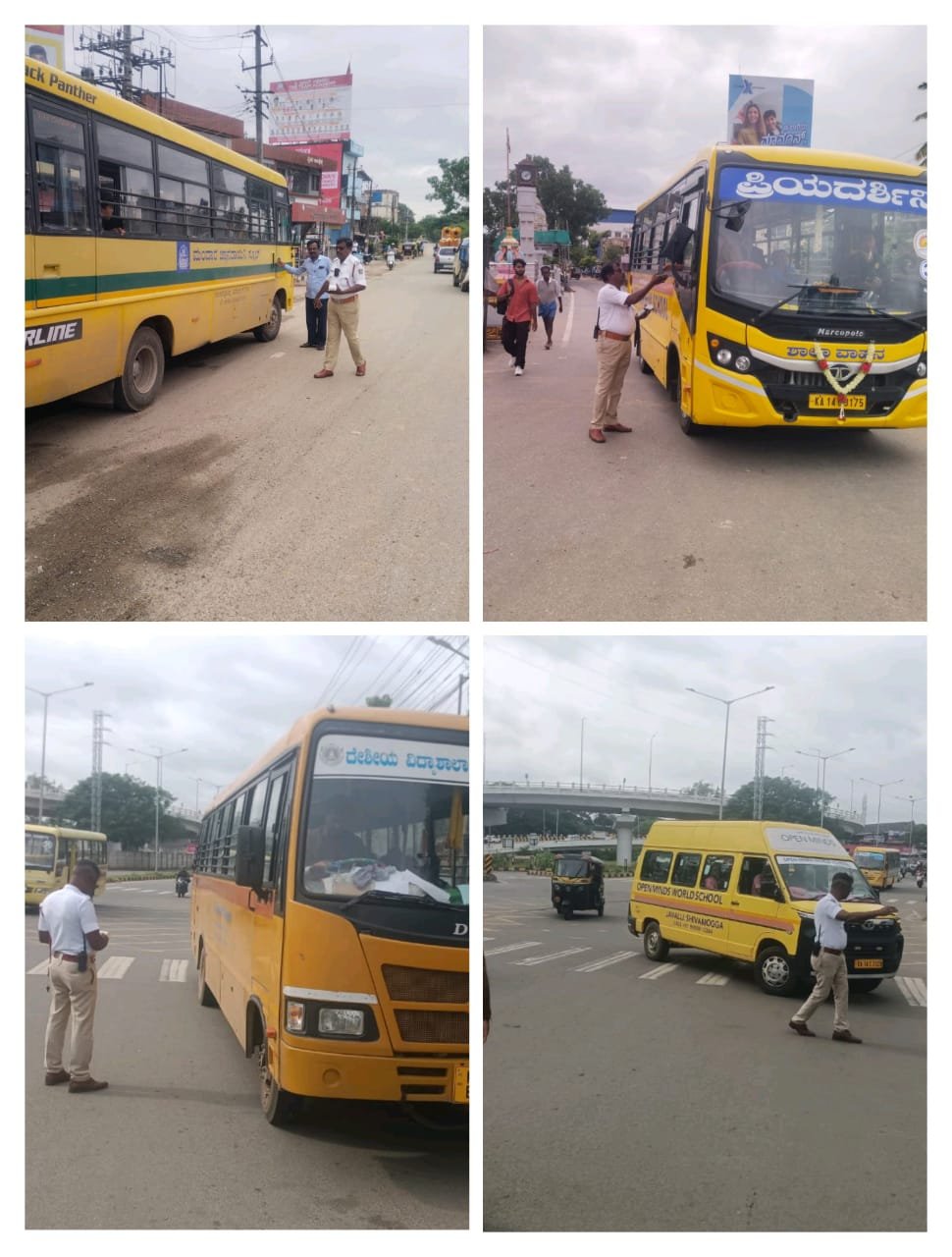 alcohol test for school van drivers ವಾಹನಗಳನ್ನು ಚೆಕ್ ಮಾಡುತ್ತಿರುವ ಪೊಲೀಸರು