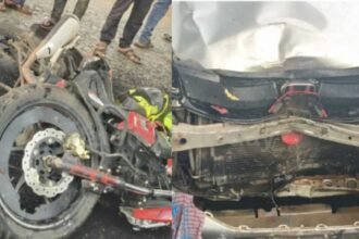 bike car accident in anandapura