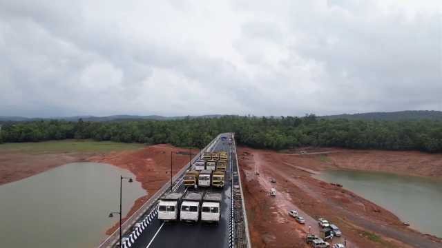 Sagar Sigandur Bridge june 25Load testing at Sigandoor Bridge!!Karnataka’s longest inland cable-stayed bridge – a massive 2.25 km extradosed balanced cantilever structure with 740m of cable.