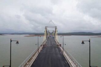  Political Row Erupts Over siganduru BridgeSagar Sigandur Bridge june 25 Load testing at Sigandoor Bridge!! Karnataka’s longest inland cable-stayed bridge – a massive 2.25 km extradosed balanced cantilever structure with 740m of cable.