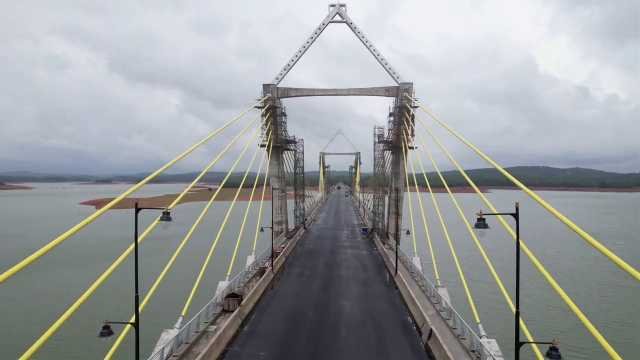 Sagar Sigandur Bridge june 25 Load testing at Sigandoor Bridge!!Karnataka’s longest inland cable-stayed bridge – a massive 2.25 km extradosed balanced cantilever structure with 740m of cable.