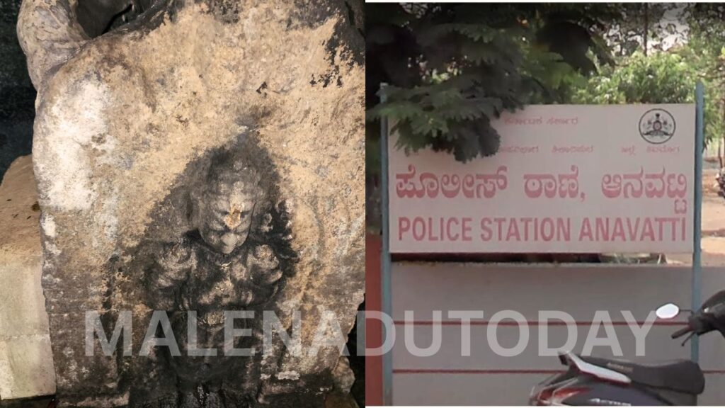 Vandalizing Narasimha Swamy Idol in Anavatti, Karnataka