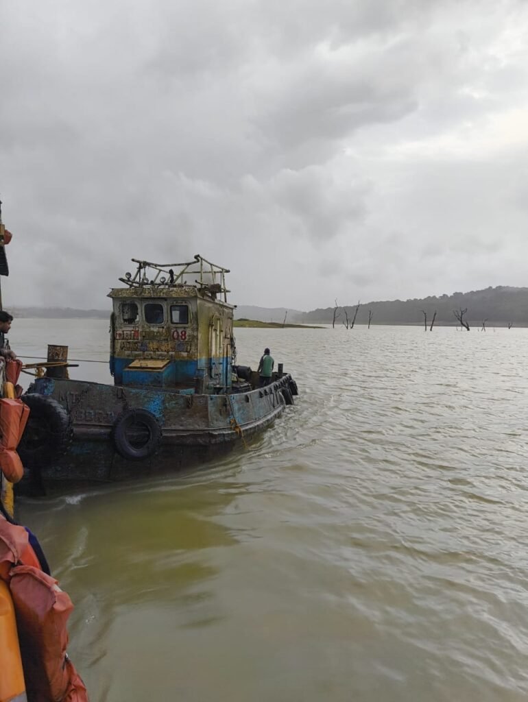 Passengers faced a moment of anxiety when the steering lock of the Sigandur Launch (Sharavathi-1),