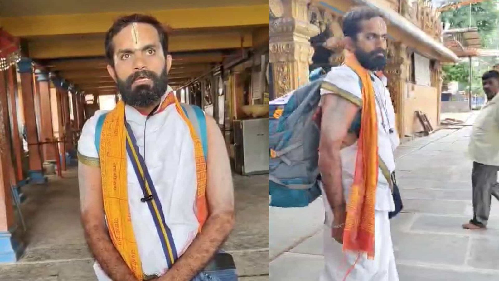 shivamogga to mantralayam padayatra ಶಿವಮೊಗ್ಗದಿಂದ ಮಂತ್ರಾಲಯಕ್ಕೆ ಪಾದಯಾತ್ರೆ ಹೊರಟಿರುವ ಅರ್ಚಕರು