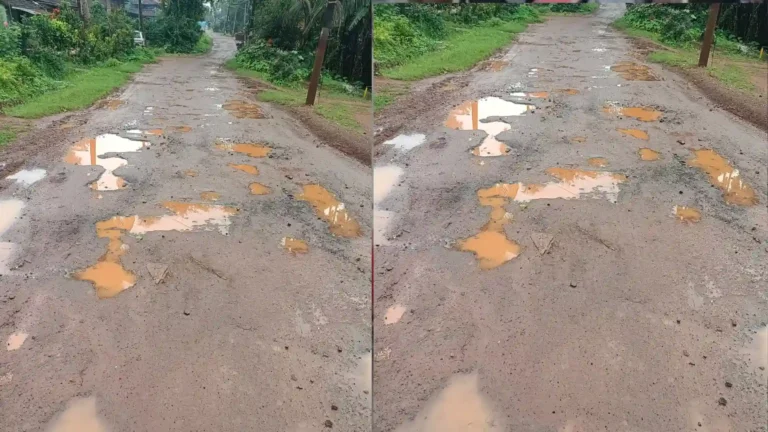 Dangerous Road Conditions ಗುಂಡಿ ಬಿದ್ದಿರುವ ರಸ್ತೆ