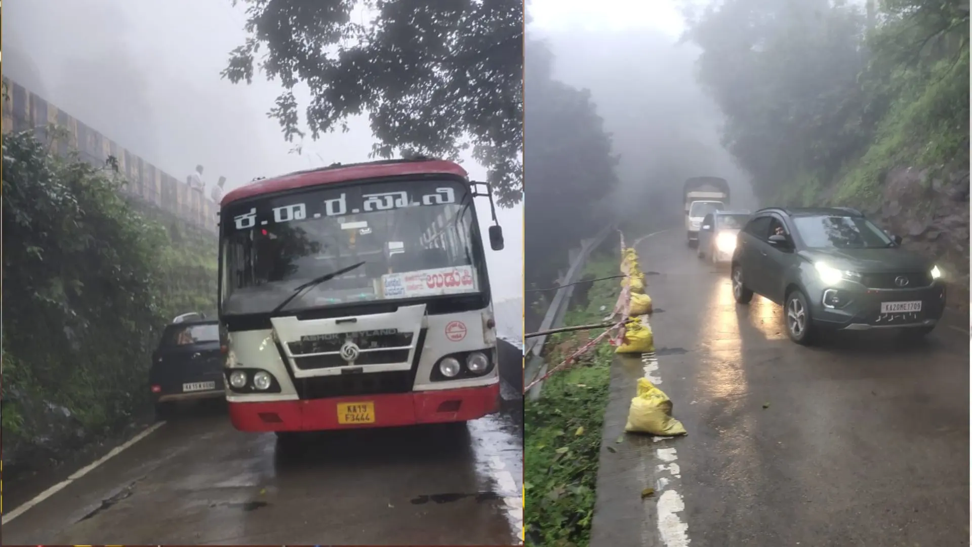 ksrtc bus ಡಿಸೆಲ್​ ಖಾಲಿಯಾಗಿ ನಿಂತ ಕೆಎಸ್​ಆರ್​ಟಿಸಿ ಬಸ್​