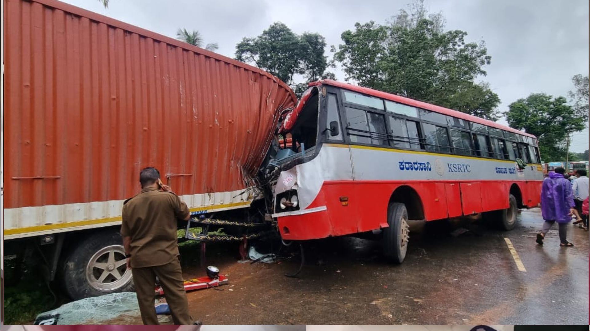 Mumbaal Road accident ಬಸ್ ಹಾಗೂ ಲಾರಿ ನಡುವೆ ಅಪಘಾತ