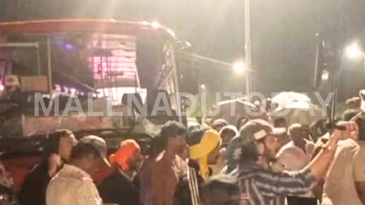 KSRTC Bus and Canter Collide Near Kadur 