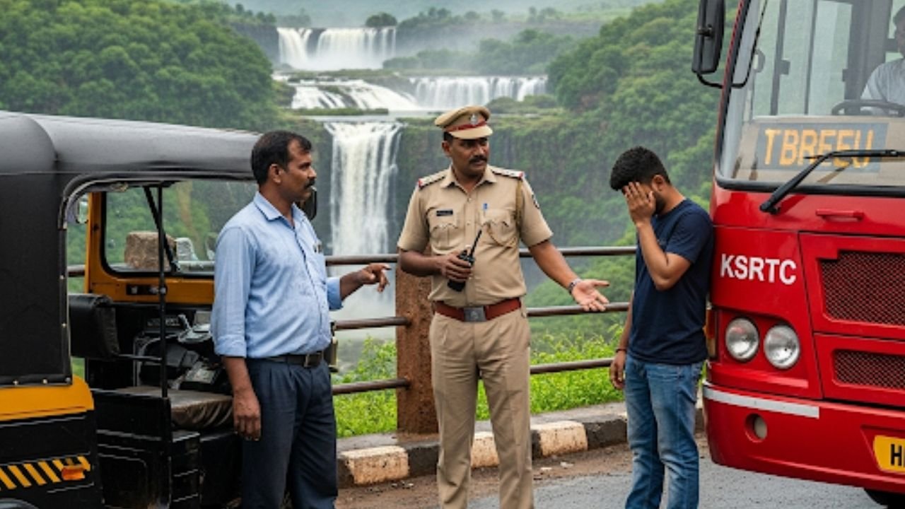Bengaluru Mans Life Saved at Jog Falls from si