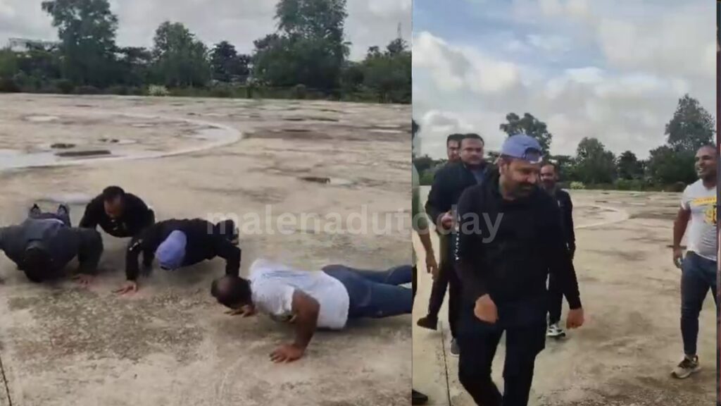 ಪೊಲೀಸರೊಂದಿಗೆ ಪುಷ್ ಅಪ್ ಹೊಡೆದ್ರು ಸಚಿವ ಸಂತೋಷ್ ಲಾಡ್ : ವಿಡಿಯೋ ವೈರಲ್ 1 Labour Minister