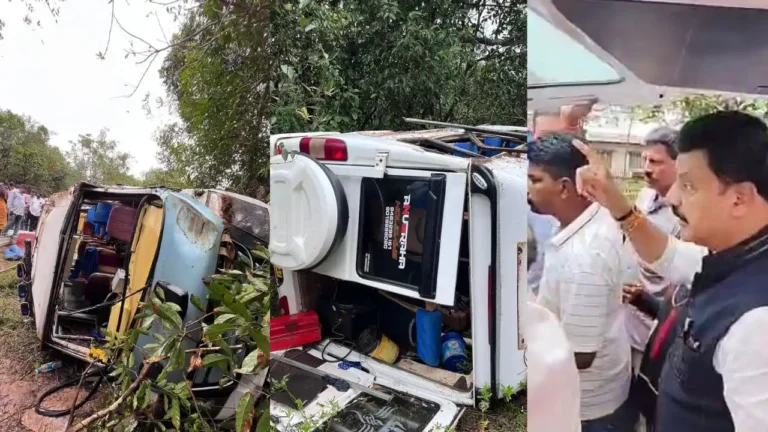 12 women and a driver traveling from Bangalore to Sigandur Chowdeshwari temple sustain injuries after their TT vehicle overturns near Kurunakoppa