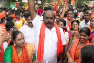 Shivamogga today ಹೆಜ್ಜೆ ಹಾಕಿದ ಶ್ರೀಕಾಂತ್​