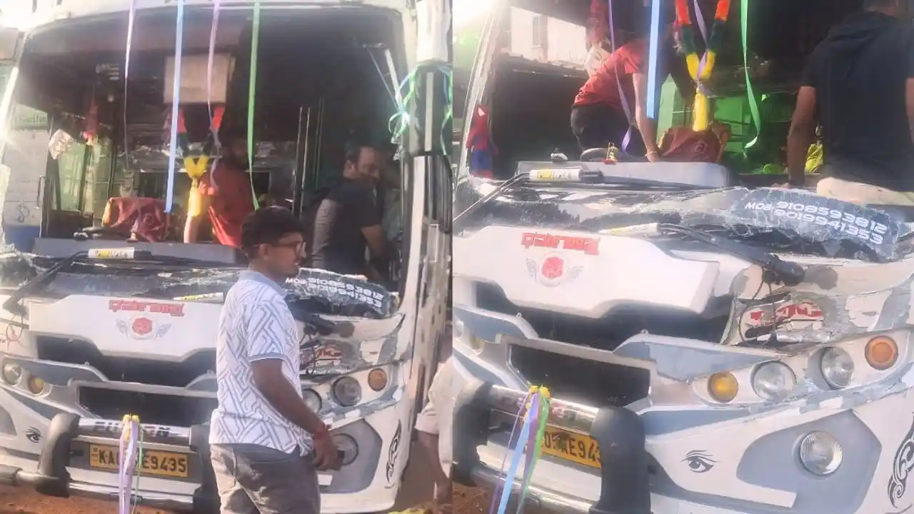 Mini Bus Collides with Private Bus Near Anandapura 