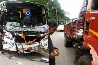 Major Accident ಬಸ್​ ಹಾಗೂ ಲಾರಿ ನಡುವೆ ಅಪಘಾತ