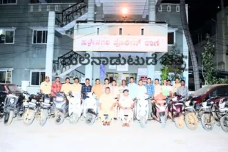Bhadravathi Police Bust Bike Theft Gang, Recover 14 Stolen Two-Wheelers