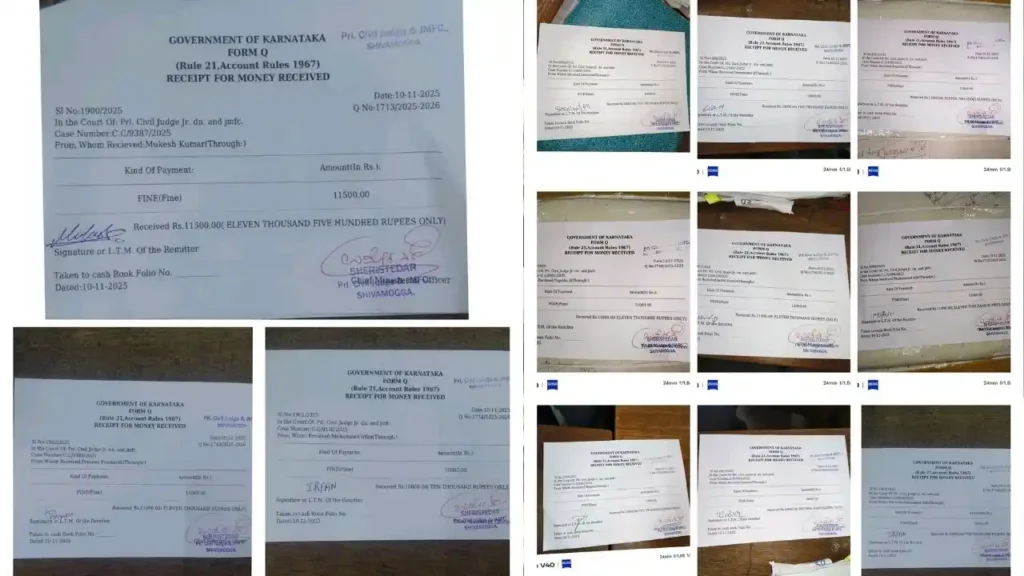 Drunken Driving Drive by shivamogga police Shivamogga Traffic Police Drive 1 Lakh Fine Collected for Drunken Driving