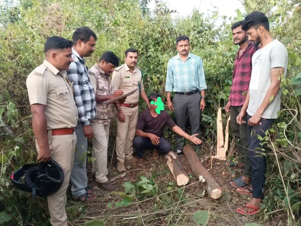 ಅಕೇಶಿಯಾ ಕಡಿಯುವ ನೆಪದಲ್ಲಿ ಬಂದು ಶ್ರೀಗಂಧಕ್ಕೆ ಕೊಡಲಿ ಏಟು! ಕದ್ದು ಸಾಗಿಸುವ ಹೊತ್ತಲ್ಲಿ ಆಘಾತ! 5 Sandalwood Smuggler Arrested in Sagar
