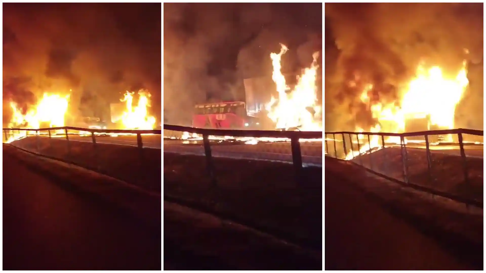 Horrific Bus Accident near Hiriyur Chitradurga