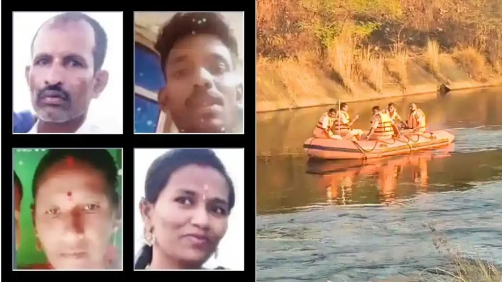 Bhadra Canal Tragedy Four of a Family Drowned, Search Operation Underway