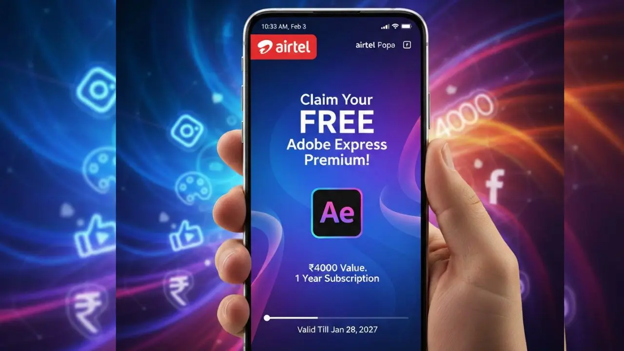 Airtel Offer Get Free Adobe Express Subscription