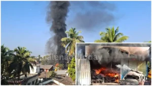  Fire Accident at Second Hand Garage in Shivamogga 