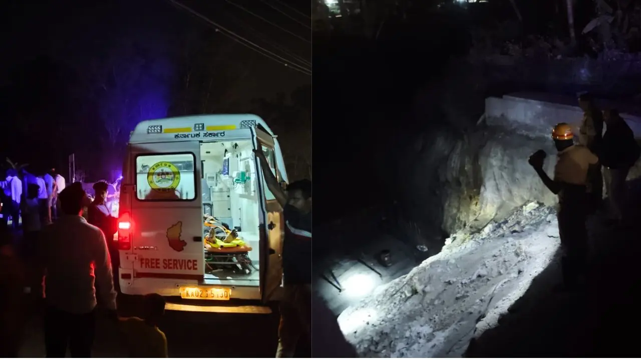 ನಿಯಂತ್ರಣ ತಪ್ಪಿ ಸೇತುವೆಗೆ ಬಿದ್ದ ಬೈಕ್​​ ಸವಾರ, ಮಾನವೀಯತೆ ಮೆರೆದ ERV ಸಿಬ್ಬಂದಿ