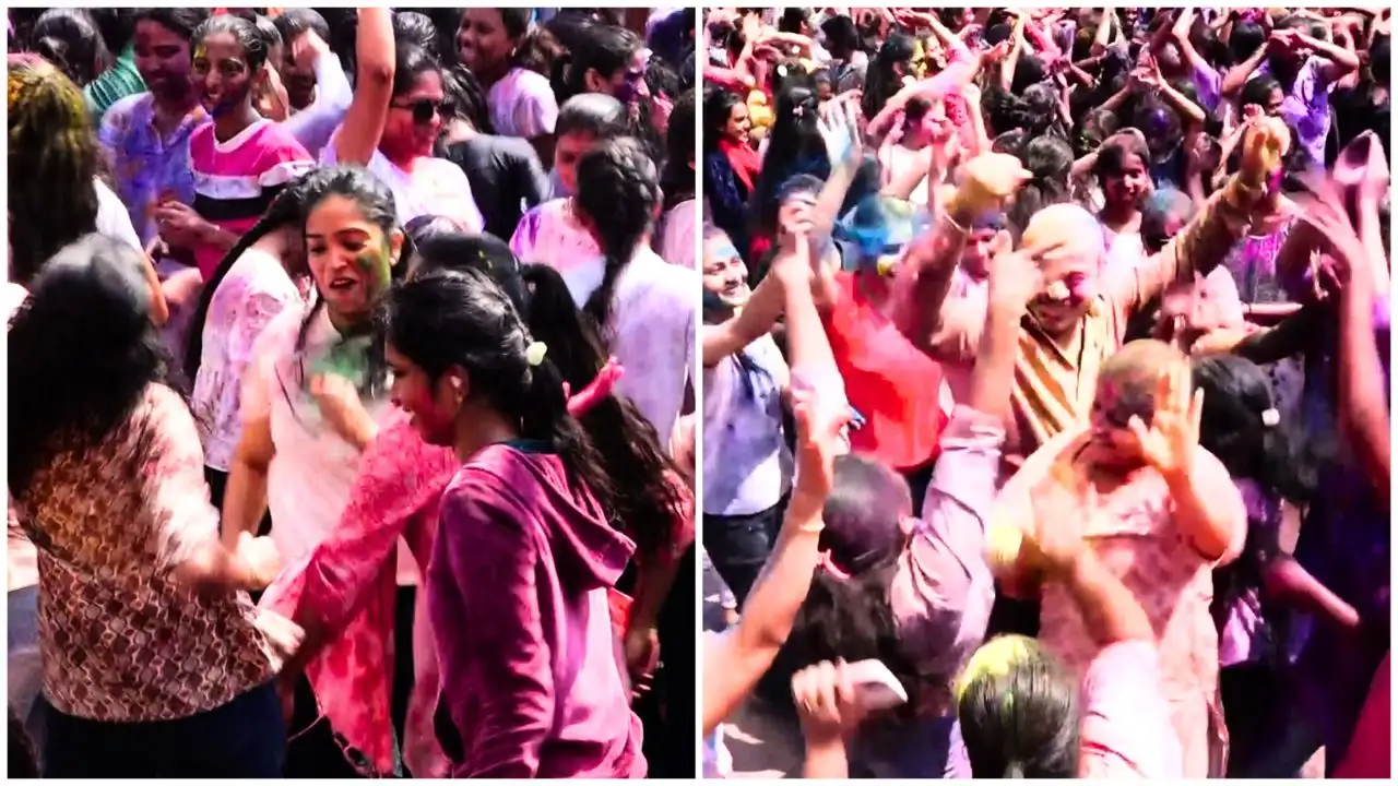 ಬಣ್ಣದ ಲೋಕದಲ್ಲಿ ಮಿಂದೆದ್ದ ಶಿವಮೊಗ್ಗ: ಗೋಪಿ ವೃತ್ತದಲ್ಲಿ ಹೋಳಿ ಹಬ್ಬದ ಸಂಭ್ರಮ ಹೇಗಿತ್ತು?