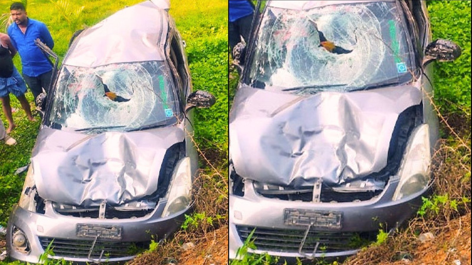 ಸೈಡ್​ಲ್ಲಿ ಹೋಗ್ತಿದ್ದವನಿಗೆ ಗುದ್ದಿ, ಕಂಬಕ್ಕೆ ಡಿಕ್ಕಿಯಾಗಿ ಜಜ್ಜಿ ದಂತಾದ ಕಾರು! ಓರ್ವ ಸಾ*ವು