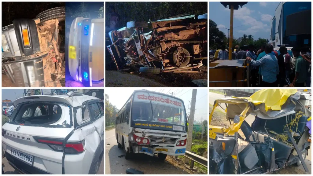 vehicle collisions across Shivamogga