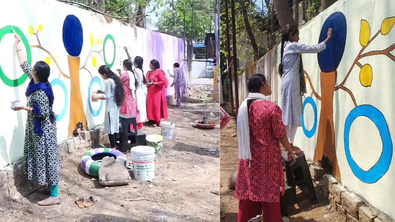 ಡಾರ್ಕ್ ಸ್ಪಾಟ್ ಮುಕ್ತ ಶಿವಮೊಗ್ಗಕ್ಕೆ ಪಾಲಿಕೆ ಪ್ಲಾನ್: ಗೋಡೆಗಳ ಮೇಲೆ ಸ್ತ್ರೀಶಕ್ತಿ ಜಾಗೃತಿ ಕಲರವ