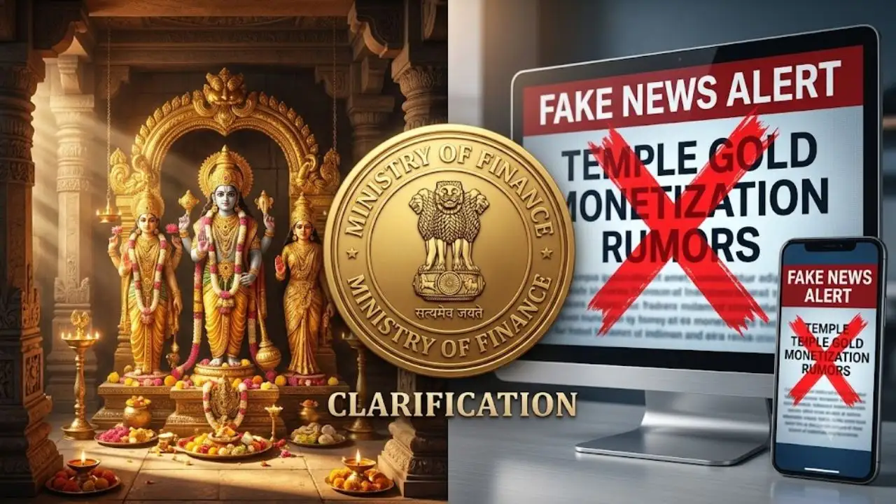 ದೇವಾಲಯಗಳ ಚಿನ್ನದ ನಗದೀಕರಣ ವದಂತಿ ಸುಳ್ಳು: ಕೇಂದ್ರ ಹಣಕಾಸು ಸಚಿವಾಲಯದ ಬಿಗ್ ಅಪ್ಡೇಟ್!