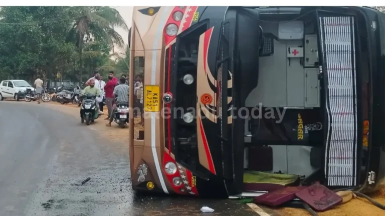 Hosanagara Bus Accident Private Bus Overturns