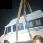 Tempo Traveller end up in a gorge