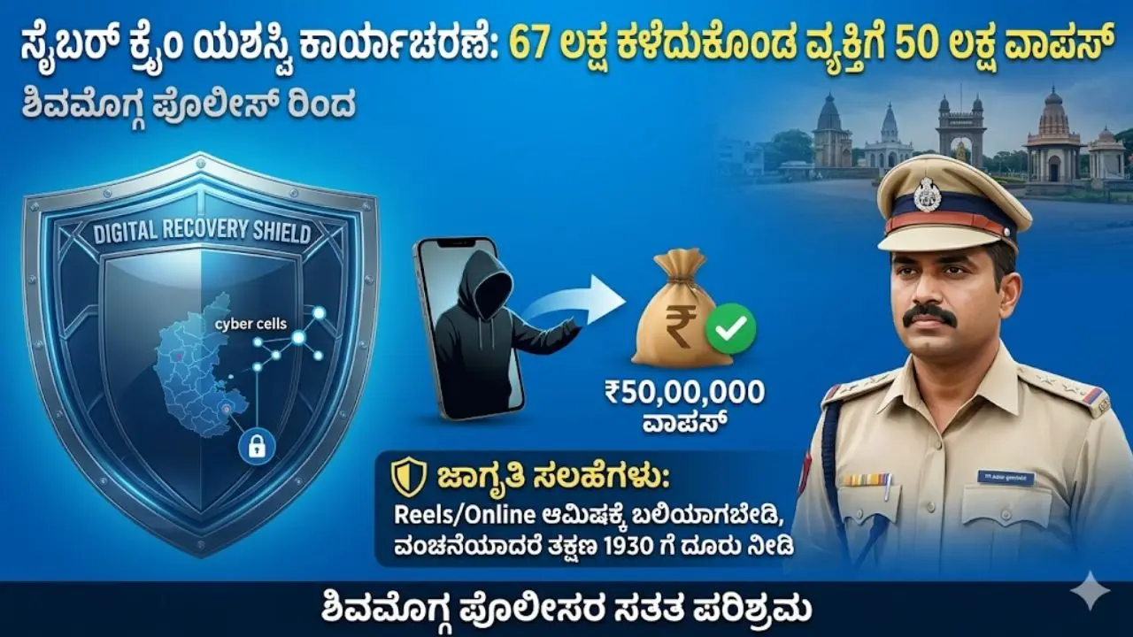 67 ಲಕ್ಷ ಪ್ರಕರಣದ ಕಾರ್ಯಾಚರಣೆ ಸಕ್ಸಸ್. ರೀಲ್ಸ್ ನೋಡ್ತಿರೋದ್ರ ಗ್ಯಾಪಲ್ಲಿ ಈ ಸುದ್ದಿಯನ್ನೊಮ್ಮೆ ಓದಿ 