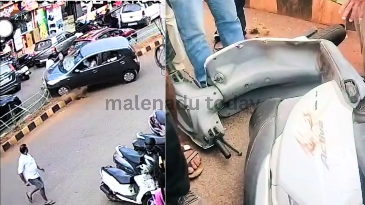 Road Accident Car Crashes into Divider