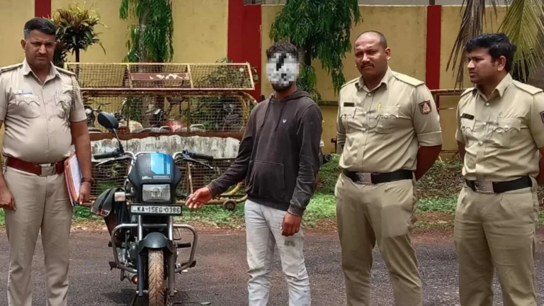 Hosanagara Police Arrest Bhadravati Man for Bike and Temple Theft