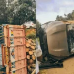 Lorry car accident news in shivamogga