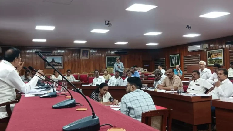 Shivamogga guarantee schemes misuse prevention meeting.