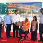 Toyota Innova Completes 9,99,999 km Shakti Toyota Felicitates Owner in Shivamogga