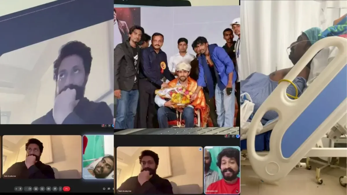 ಕ್ಯಾನ್ಸರ್ ವಿರುದ್ಧ ಹೋರಾಡುತ್ತಿರುವ ಶಿವಮೊಗ್ಗದ ಅಭಿಮಾನಿಗೆ ಅಮೆರಿಕದಿಂದಲೇ ವಿಡಿಯೋ ಕಾಲ್ ಮಾಡಿ ಧೈರ್ಯ ತುಂಬಿದ ನಟ ಯಶ್! 2 Yash Video Calls Cancer Patient Sunil Kumar