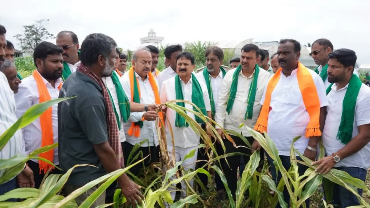BJP Study Team Led by Araga Jnanendra Visits Drought-Hit Areas of Hassan